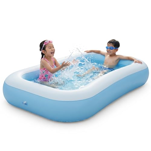 Image of Coku Inflatable Swimming Pool for Kids & Adults | Portable Foldable Rectangular Pool with Thick PVC Material | Swimming Pool for Kids 1-5 Years | Family Backyard Water Pool (5.5 Feet, Multicolor)