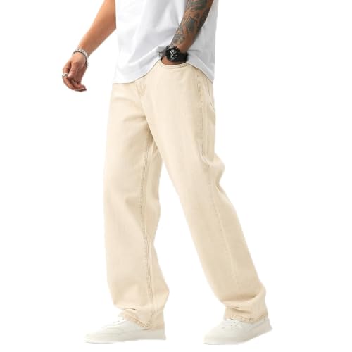 Image of THIRD QUADRANT Baggy Jeans for Men || Khaki Jeans || Jean Pant for man (in, Numeric, 30, Regular, Khakhi)