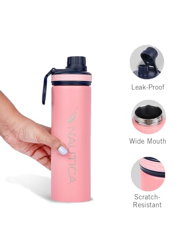 Image of NAUTICA Premium Leak-Proof Insulated Water Bottle - 1pc (Fender)| 500ml | Stainless Steel Flask with 24 Hours Temperature Retention | Ideal for Travel, Gym, Office Use Texas Solid-Babypink