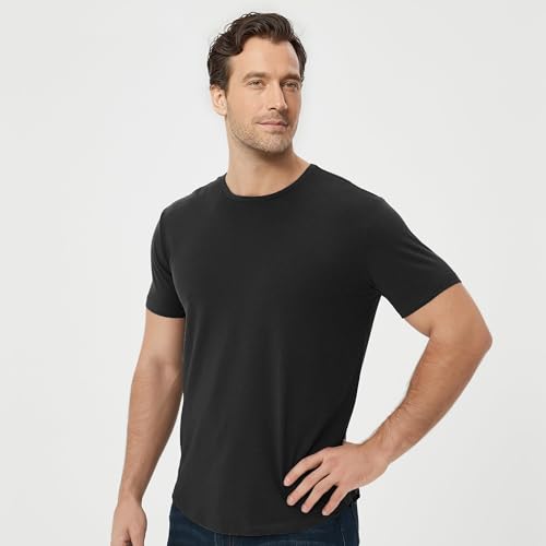 Image of Mens T-Shirts Crew Neck Shirts Athletic Fitted Plain Basic Tees Soft Cotton Blend Comfort T Shirts for Men