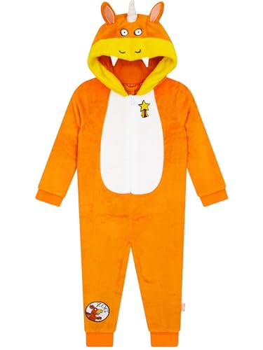 Zog Boys Onesie Hooded Dragon Onesie With 3D Ears Boys All In One Pyjamas Kids Onesies With Hood Orange 5-6 Years