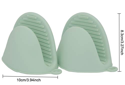 Lc.courage Hot Plate Gripper,Stainless Steel Bowl Clip,Kitchen Tongs Bowl Dish Pan Clip Anti-Scalding 3-Pack (Light-Green) #TOP2