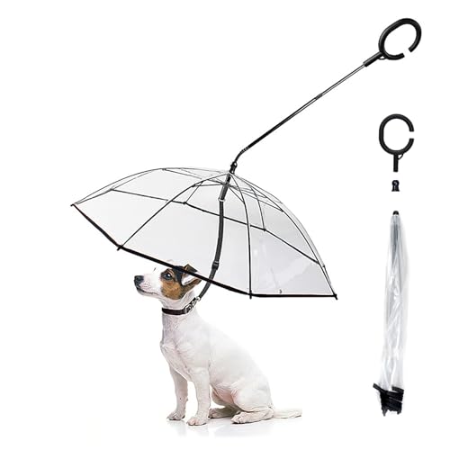 Correa para paraguas de perro transparente y paraguas de doble capa para cachorros