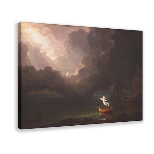 Décoration murale Thomas Cole The Voyage of Life Old Age affiche sur toile avec cadre à suspendre