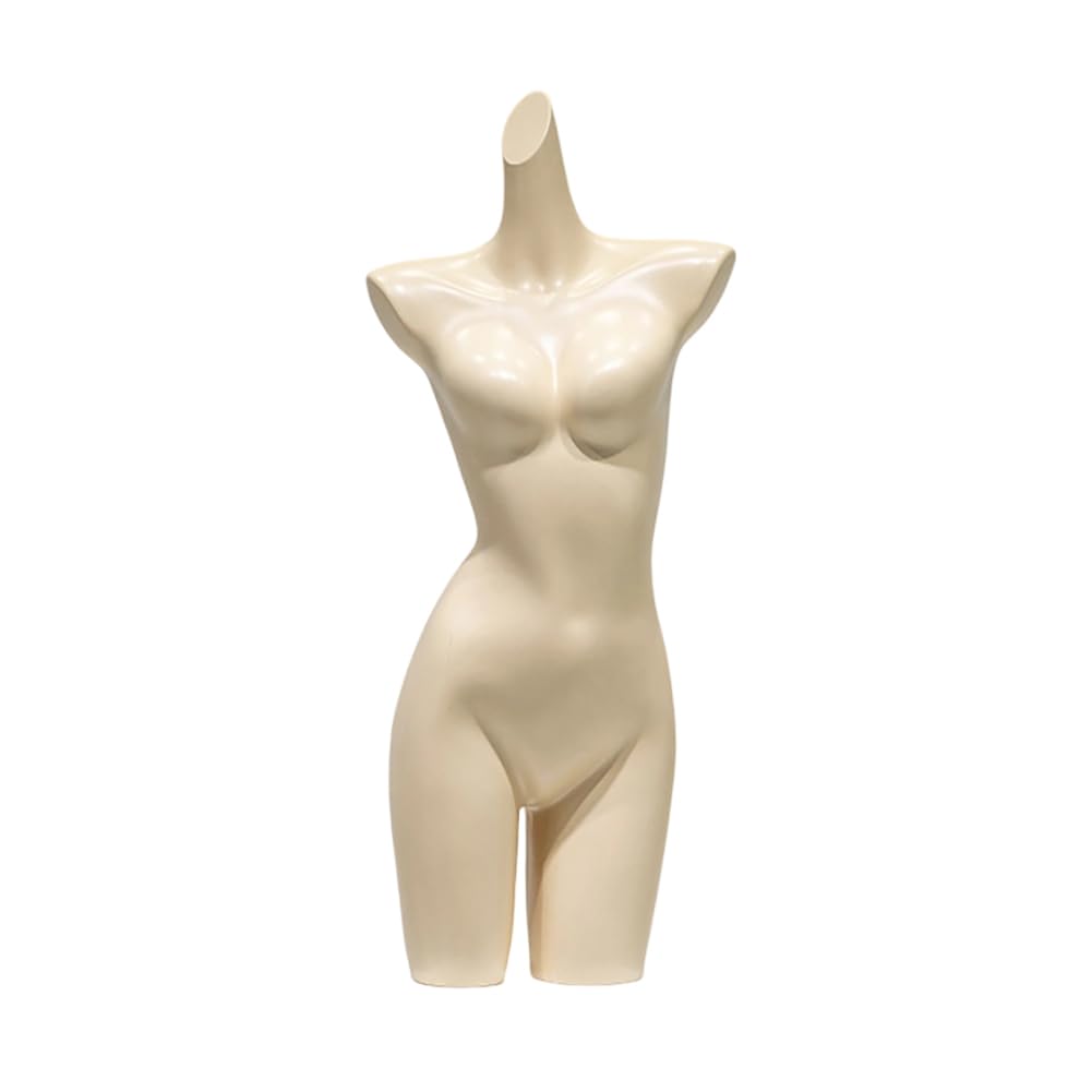 PA-DABAOO Male Female Mannequin Torso for Retail Store,Clothes Display Mannequin with Metal Stand,Clothing Store Window Display Rack, Form Mannequins To Display Underwear,B Beige