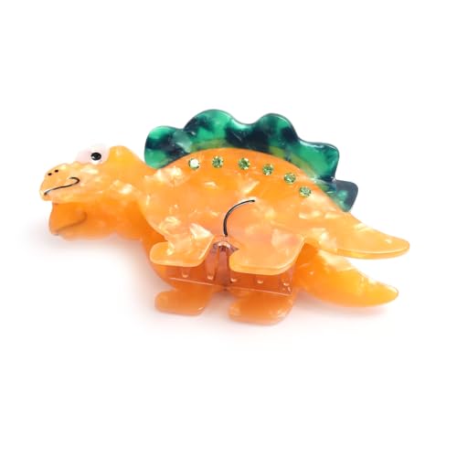 Cute Dinosaur Claw Hair Clips,Orange Nonslip Hair Clamps,Animal Acetate Hair Clips for Woman Girls Thick Thin Hair