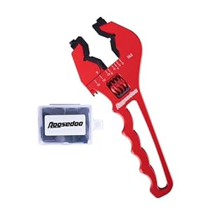 AOOSEDOO AN Fitting Wrench AN Fitting Tool AN Hose Fitting Wrench For 3AN-16AN Fittings Lightweight Aluminum Red (With Anti-scratching Jackets)