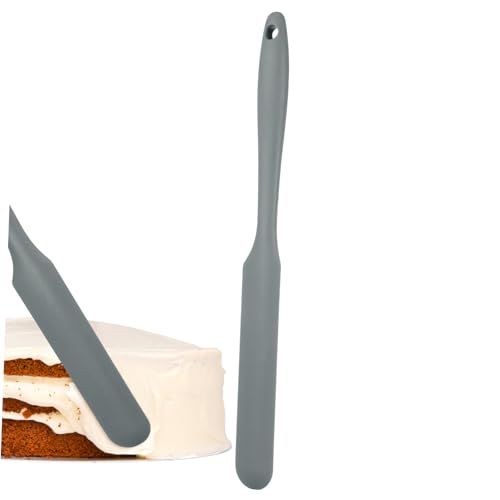 OUNONA Silicone Butter Spatula Small Gray Ergonomic Baking Spreader Portable Multi-Function Kitchen Cake Cream Scraper for Household Baking Tools