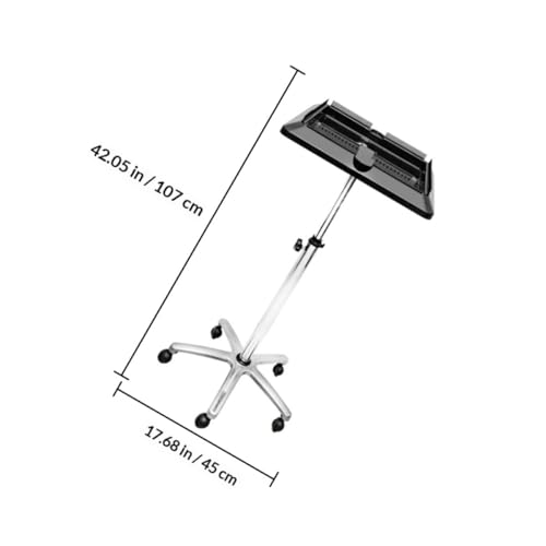 Support de postiche pour salon de coiffure avec plateau noir et rangement