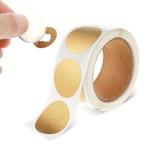 300 pegatinas para rascar, 2,5 cm, redondas, para manualidades, para sorpresas, Navidad, bodas (dorado)