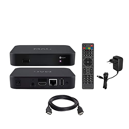 HDME - Juego de decodificador IPTV multimedia, H.265, WLAN WiFi integrado 150 Mbps, reproductor multimedia Internet TV, receptor IP HEVC H.256, sustituye a MAG 254 w1 + cable HDMI
