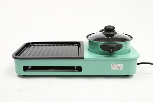 3 in 1 Electric Grill with Hot Pot 2200W Indoor Korean BBQ Detachable Shabu Hot Pot for Barbecue Frying and Soup Making - 2-3 People