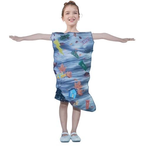 PGOND Kids Tornado Costume Whirlwind Outfit Halloween Cosplay Party 2026 Carnival Role Play Costume8-14Y