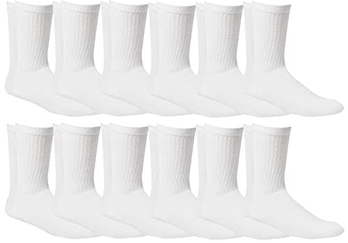 12 and 48 Pairs Value Pack of Wholesale Sock Deals Mens Ringspun Cotton Crew Socks