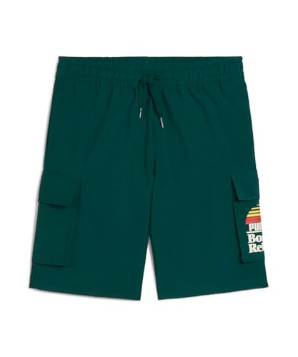 PUMA MID90S Cargo Chino Shorts B, Pantalones Cortos Tejidos Niños, Dark Myrtle,