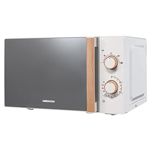 MEDION-Microondas-Aspecto-de-madera-20-litros-700-vatios-puerta-de-espejo-5-ajustes-de-potencia-funcion-de-descongelacion-temporizador-MD10596-blanco