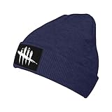 PEWWEBFDFH Dead Game by and Daylight Warm Knitted Wool Hat Cuffed Cap Winter Warm Fashion Hats Skull Knit Hat Unisex Navy Blue