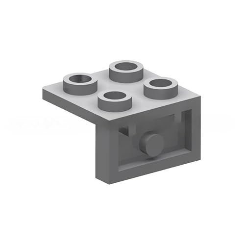60 Piece Bracket 1 x 2-2 x 2 Inverted, Light Gray, Compatible with Lego Parts and Pieces