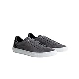 Robert Barakett Mens Huberto Leather Cupsole Sneaker, 10.5M, Grey