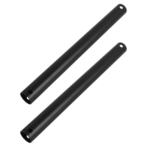Tofficu Varillas de Extensión Negras para Ventilador de Techo 50 Cm, 2 Piezas, Varilla Metálica Rótula Esférica para Mejor Flujo de Aire, Compatible Instalación en Hogares y Oficinas