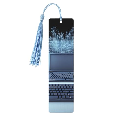 コンピューターとインターネット 木製ブックマーク DIY ウッドクラフト しおり 木製ハンギングタグ カラフルなタッセル付き 木製ギフトタグ ラベル 本好きの方への珍しいギフト 男性 女性