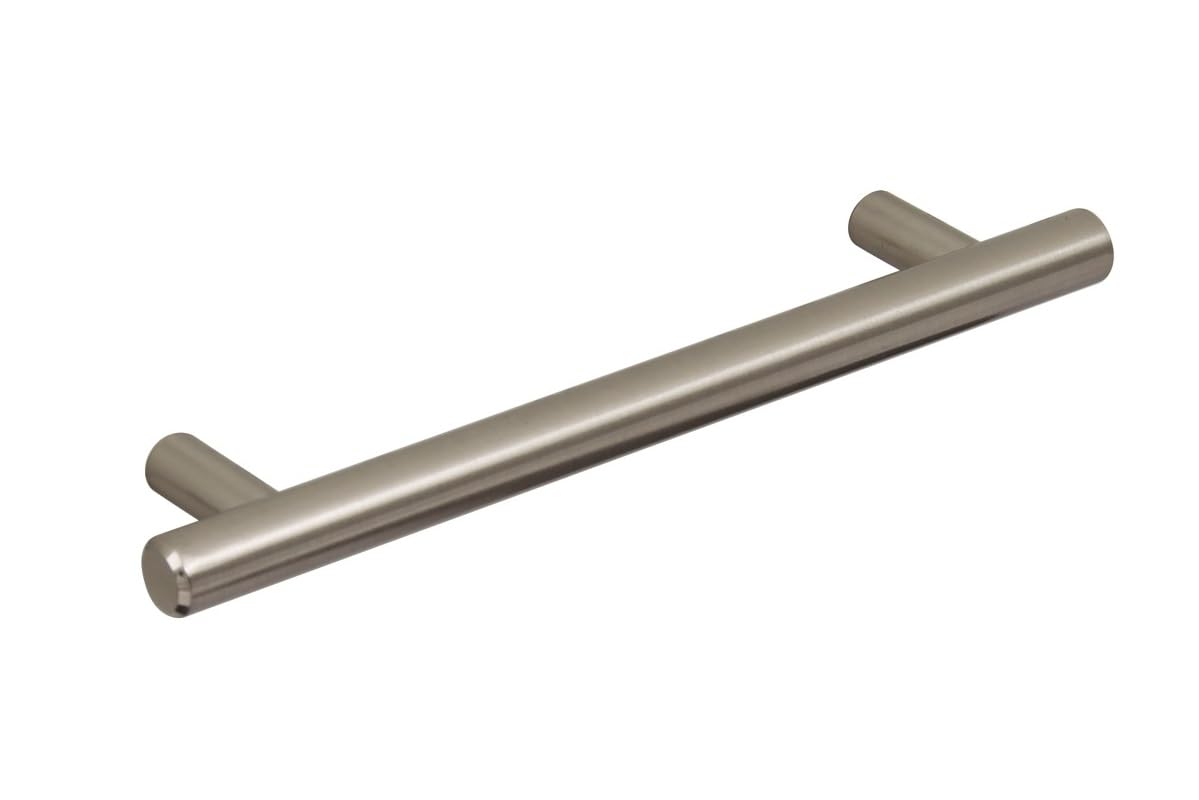 Solmer Ltd Brushed Nickel T Bar Kitchen Bedroom Cabinet Door Drawer Cupboard Handle (156 Mm Hole Centres)