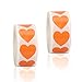 Matogle 1000 PCS Adesivo di Cuore Etichette Adesive Matrimonio Confezione Regalo Scrapbooking Adesivi Cuori Arancione Confezione Regalo Autoadesivi Decorativi Regalo Nozze Compleanno