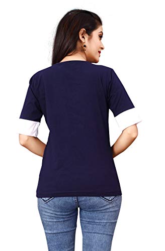Image of DHRUVI TRENDZ Women's Regular Fit Tops | T Shirt for Women | Tops for Jeans for Women | Tops for Women | Western Tops for Women Stylish | T-Shirt for Women