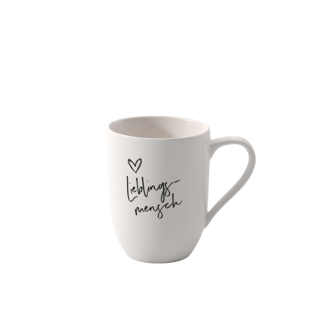 Villeroy & Boch - Statement, Mug, “Lieblingsmensch”, 280 ml, Premium Porcelain, White