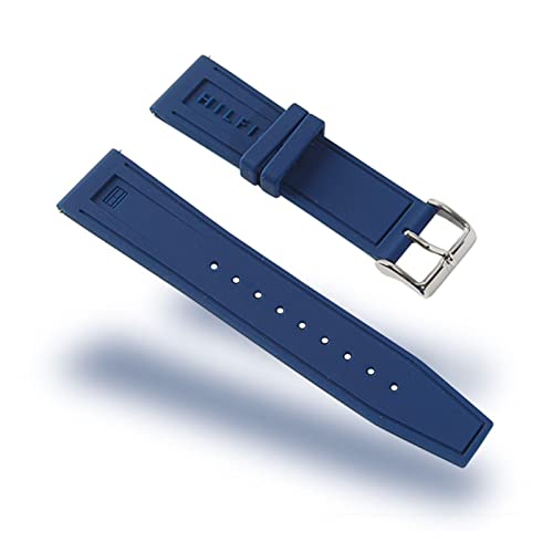 Bracelet de montre 22mm en silicone bleu marine souple à dégagement rapide pour votre montre