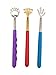 Qaoquda Portable Extendable Telescopic Bear Claws, Eagle Claw,Rake Metal Back Scratchers/Hand Massager/Backslap with Rubber Handles (Red Purple and Blue)(Steel - 3 Pack)