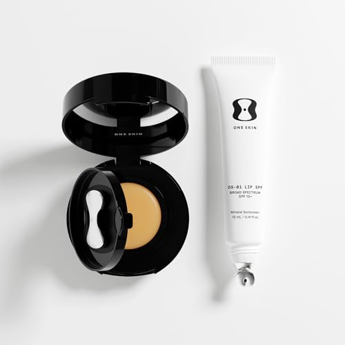 OneSkin Os-01 LIP Duo Set I Peptide Lip SPF 15 Mineral Sunscreen & Lip Restore Mask I Anti-Aging Lip Treatment for Hydration UV Protection & Smoother Lips