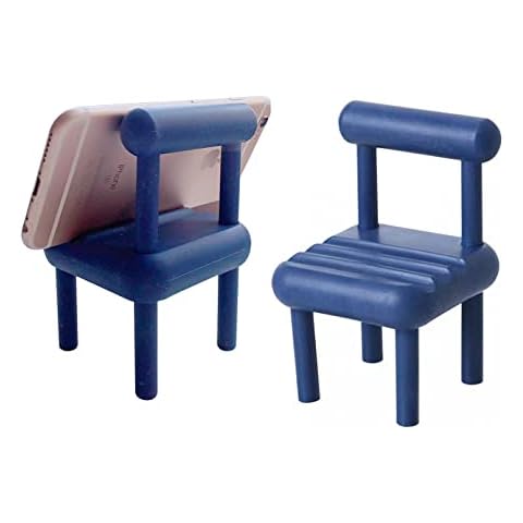 DIY Mini Chair Cell Phone Stand, Candy Color Mobile Phone Holder, Multi-Angle Chair Shape Table Phone Bracket, Compatible with All Mobile Phones, PP Material and Well Made (Blue) -1 Pack Cover