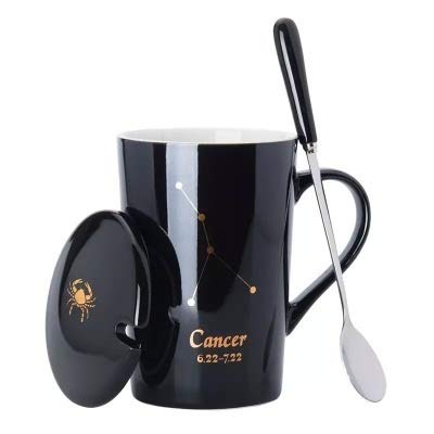 Tasse à eau créative Cancer noir grand format pour thé noir et café