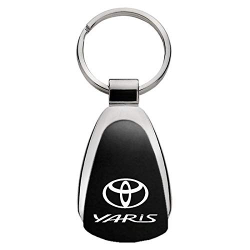 AU-TOMOTIVE GOLD Tear Drop Key Chain for Toyota Yaris (Black)