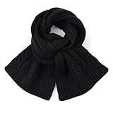 Zsedrut Warm Baby Scarf Winter Boys Girls Neck Warmer Knitted Toddler Neck Scarves (Black)