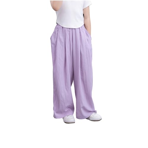 Image of Girls Pants 10-12 Years Flowy Palazzo Wide Leg Dress Pants for Girls Summer Black Pants Trousers 5-15 Years
