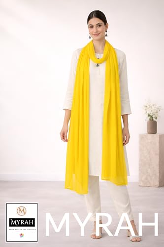 Image of MYRAH Chiffon Solid Casual Daily Use Dupatta For Women's & Girls Length - 2.50 Meter