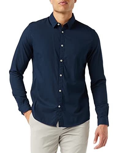 WE Fashion MET STRUCTUUR - Long sleeved top - blue/dark blue - Zalando