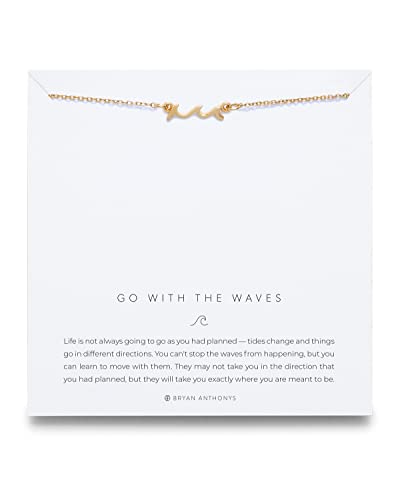 Bryan Anthonys Go With The Waves 14k Gold Necklace for Women, Pendant, Adjustable Length