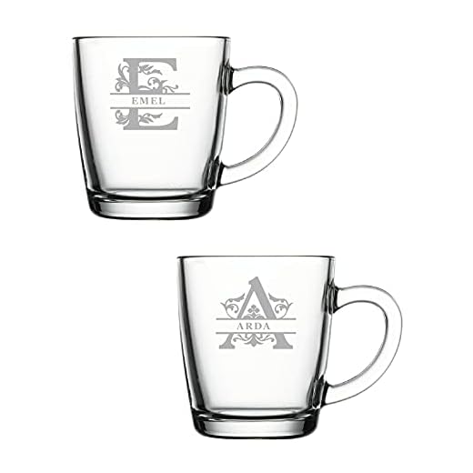 2er-Set Teeglas mit Gravur Personalisierbar mit Namen - Teeglas Graviert mit Namen - Cay Bardagi isimli hediye