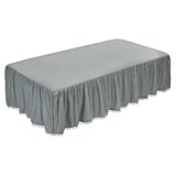 AYWTIUN Bettrock für Babybett Plüsch Ball Rüschen Krippe Rock Kleinkind verstellbare elastische Bettwäsche Bett Jungen Mädchen Bettdecke(Grey)