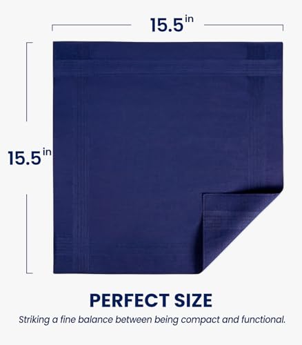 Selected Hanky 100% Pure Cotton Handkerchief with Stiching Assorted Color for Father's Day Gift - Thumbnail 5