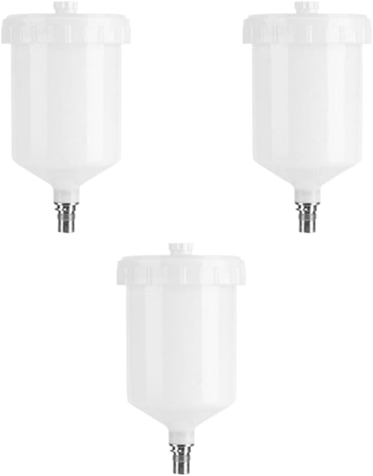 3-Pack 600ml Plastic HVLP Paint Cup with Connector for Standard HVLP Spray Guns