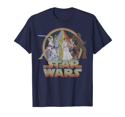 Star Wars Rainbow Group Shot Vintage Poster T-Shirt