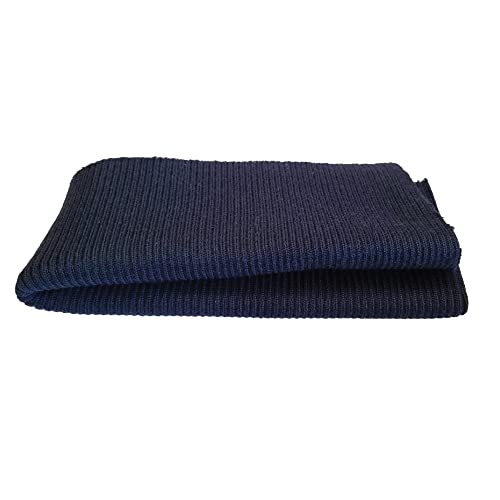 Image of USIT, Acrylic Heavy Knit Fabric for Cuffs, 3 inchx31 inch, Ideal for Repairing Jackets and Bombers, 1 Folded Piece, Dark Blue