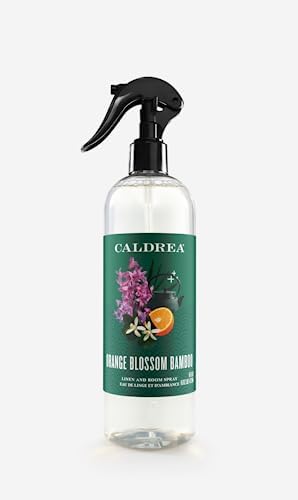 Caldrea Linen and Room Spray Air Freshener, Made with Orange Peel and Ylang Ylang flower Essential Oils, Plant-Derived and Other Thoughtfully Chosen Ingredients, Orange Blossom Bamboo scent,16 oz