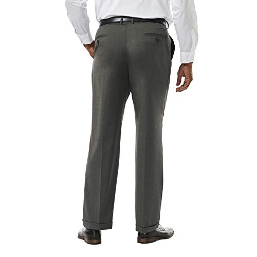 Haggar Men's Big & Tall Premium Stretch Solid Expandable Waist Plain Front Dress Pant3