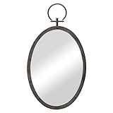 Stonebriar 24.6' x 14' Oval Bronze Metal Wall Mirror with Rivet Detail and Hanging Loop, Decorative Rustic Decor for the Living Room, Bedroom, Bathroom, and Entryway