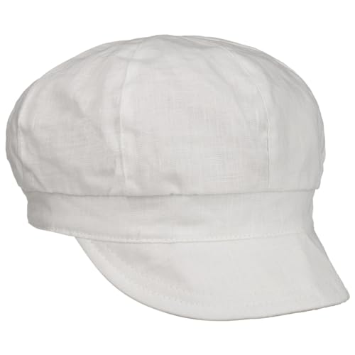 Lipodo Leinen Wendecap Zweifarbige Mütze Unifarbene Baker-Boy Mütze 100% Baumwolle Damen Frühjahr Sommer weiß S (55-56 cm)